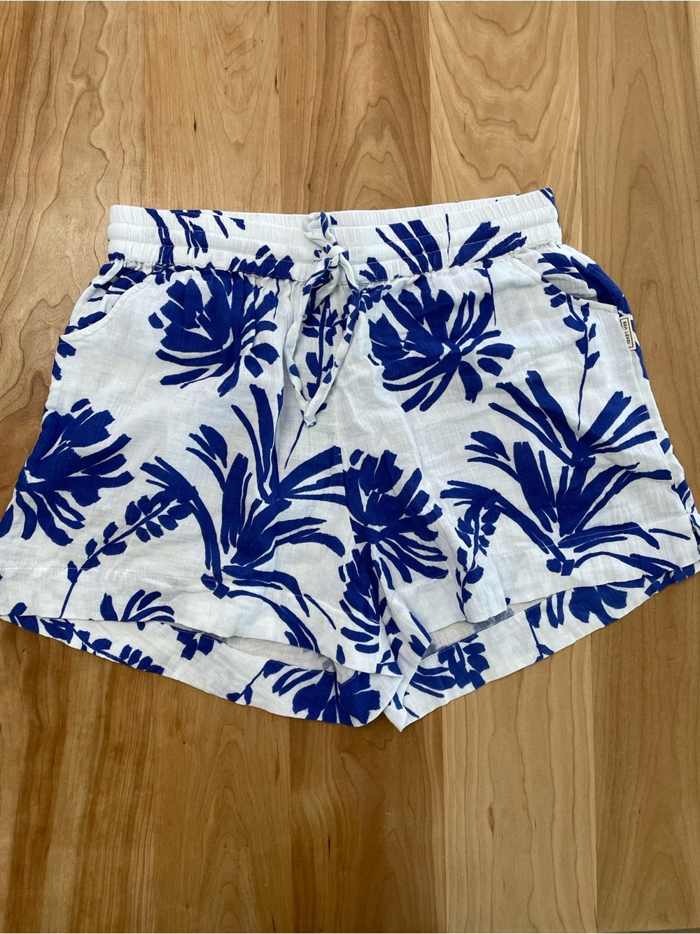 Sea Level Swim Large Tradewind Beach Short Cobalt Floral 100% Cotton